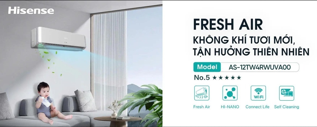 máy lạnh hisense inverter 1.5 hp as-12tw4rwuva00 - có wifi
