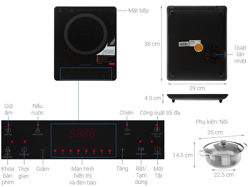 bếp từ toshiba ic-20s4pv