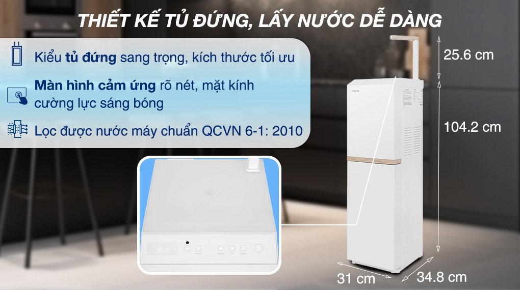 máy lọc nước ro nóng nguội toshiba twp-h2396svn(w) 10 lõi