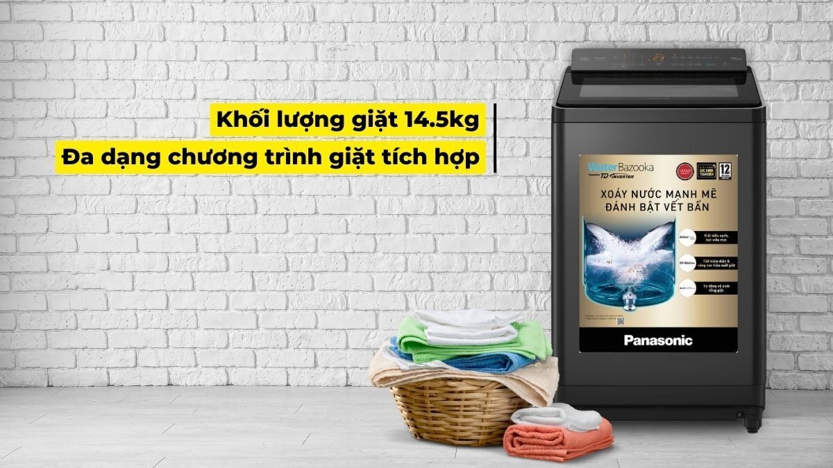 máy giặt panasonic inverter 14.5 kg na-fd290cebv