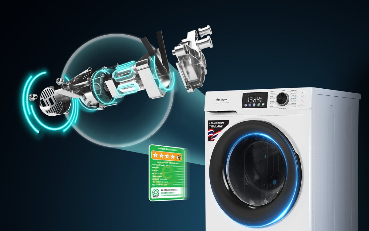 máy giặt casper prowash inverter 8 kg wf-d8vwr1