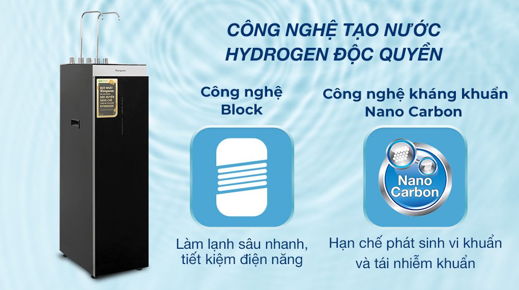 máy lọc nước ro nóng nguội lạnh hydrogen kangaroo sumire kg12a8 12 lõi