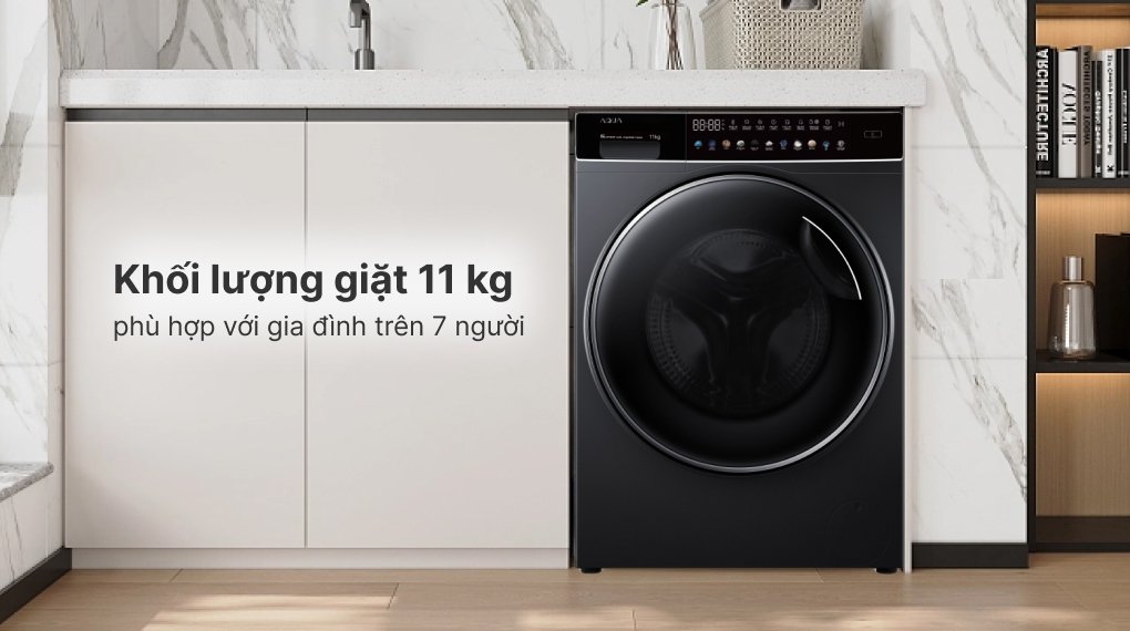 máy giặt aqua inverter 11 kg aqd-dw1100j.bk