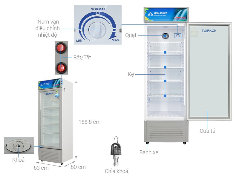 tủ mát hoà phát 280 lít hsr s6280