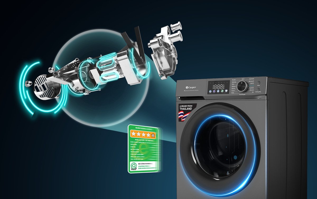 máy giặt casper prowash inverter 9.5 kg wf-d95vgr1