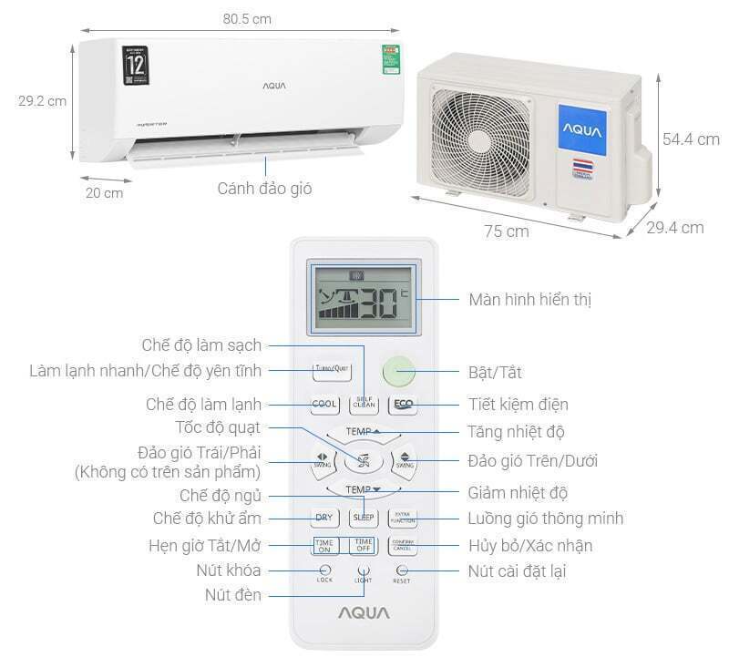 máy lạnh aqua inverter 1.5 hp aqa-rv13qa3