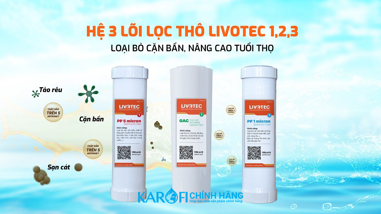 máy lọc nước ro karofi livotec 606 10 lõi