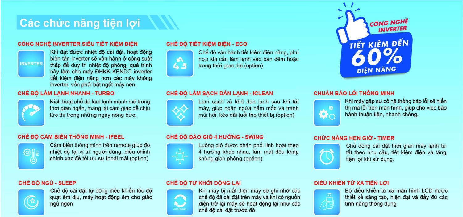 máy lạnh kendo inverter 1 hp kdwer-c010ff