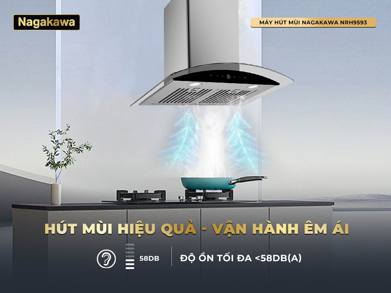 máy hút mùi nagakawa nrh9593 kính cong