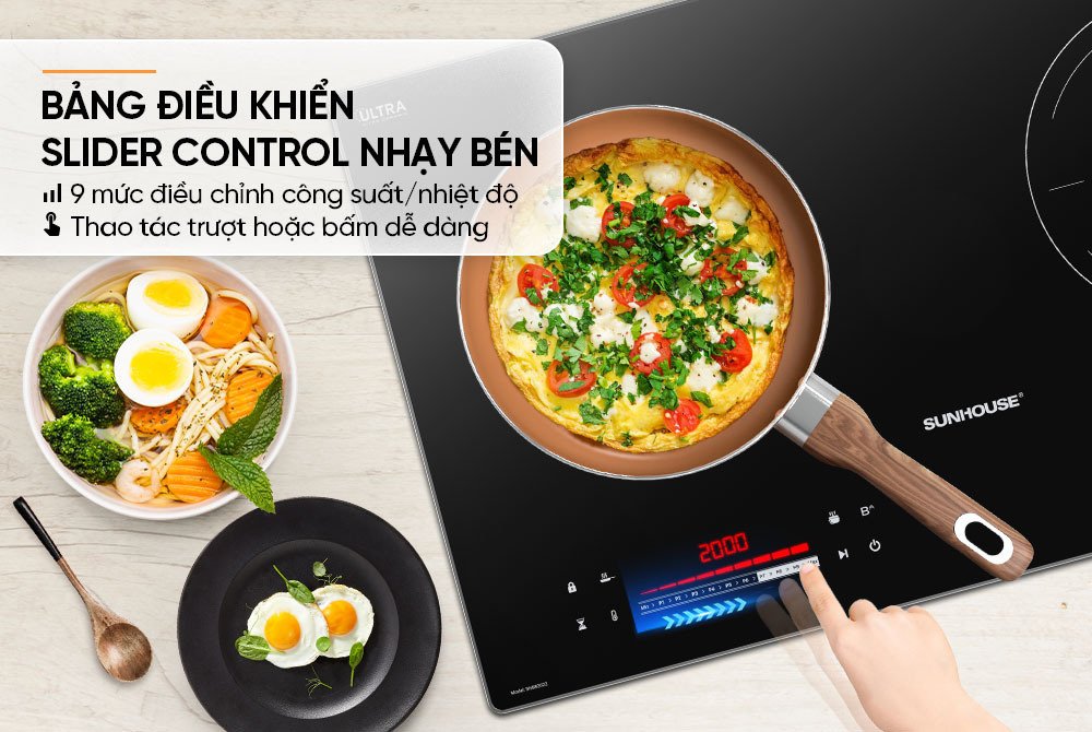 bếp điện từ đôi sunhouse shb82022
