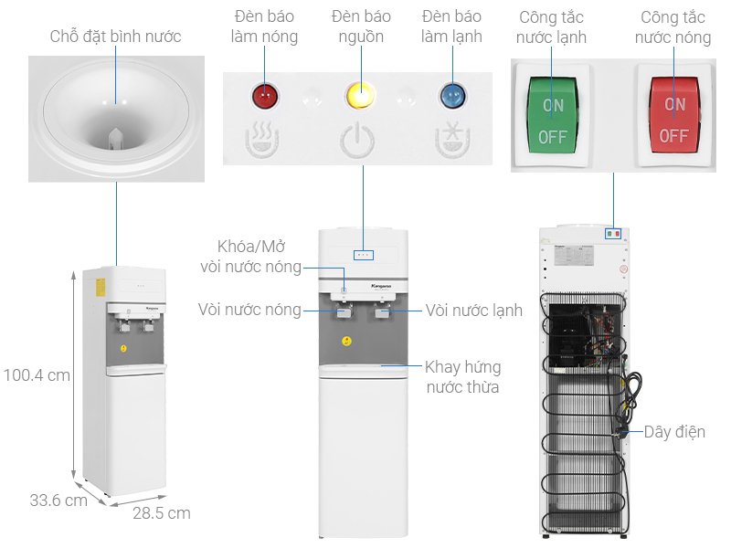 cây nước nóng lạnh kangaroo kg36a2 585w