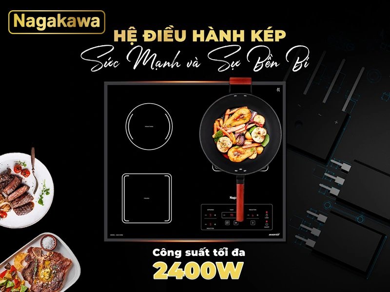 bếp ba 2 điện từ 1 hồng ngoại nagakawa nag1253m