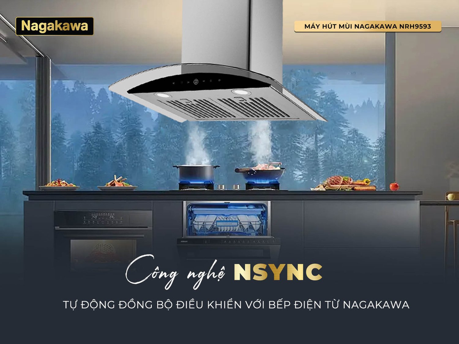 máy hút mùi nagakawa nrh9593 kính cong