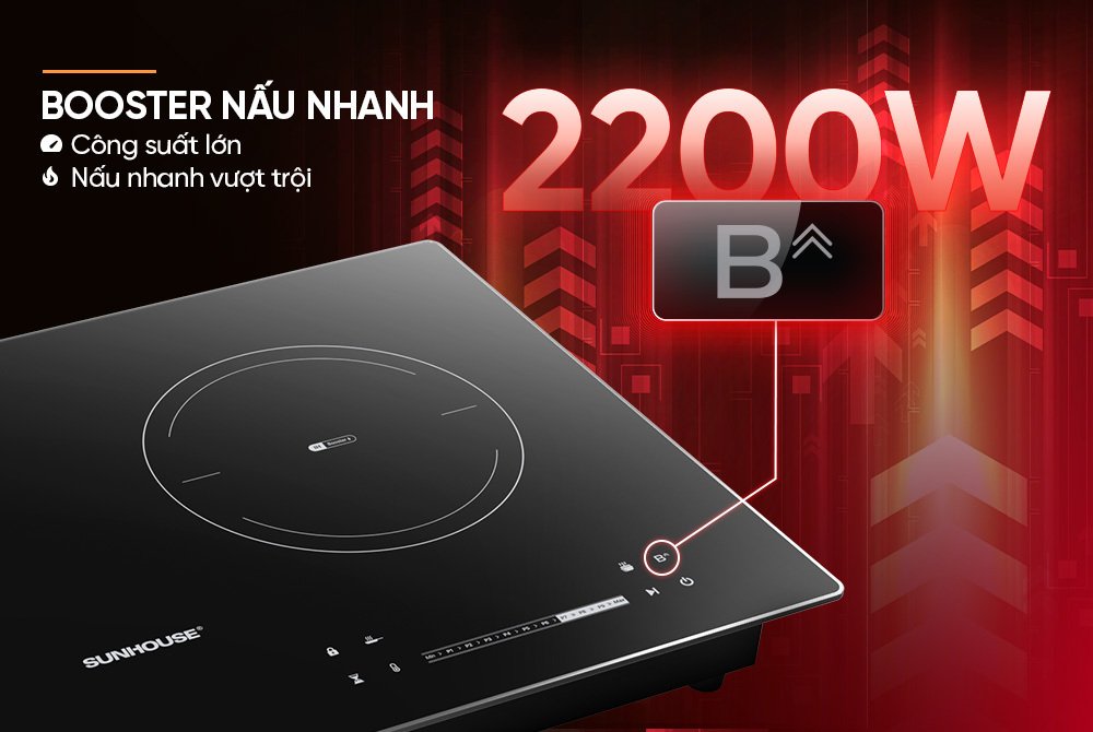 bếp điện từ đôi sunhouse shb82022