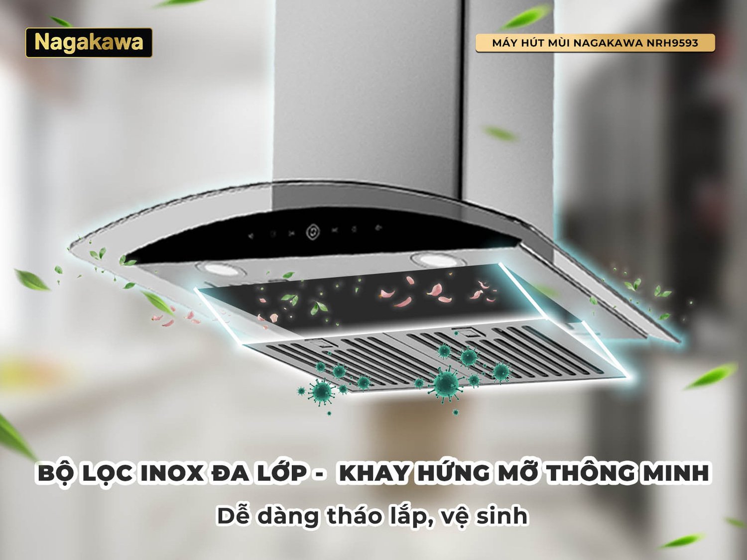 máy hút mùi nagakawa nrh9593 kính cong