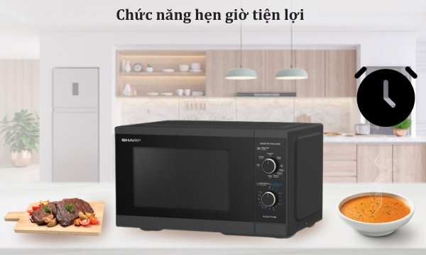 lò vi sóng có nướng sharp 25 lít r-g251tv-bk