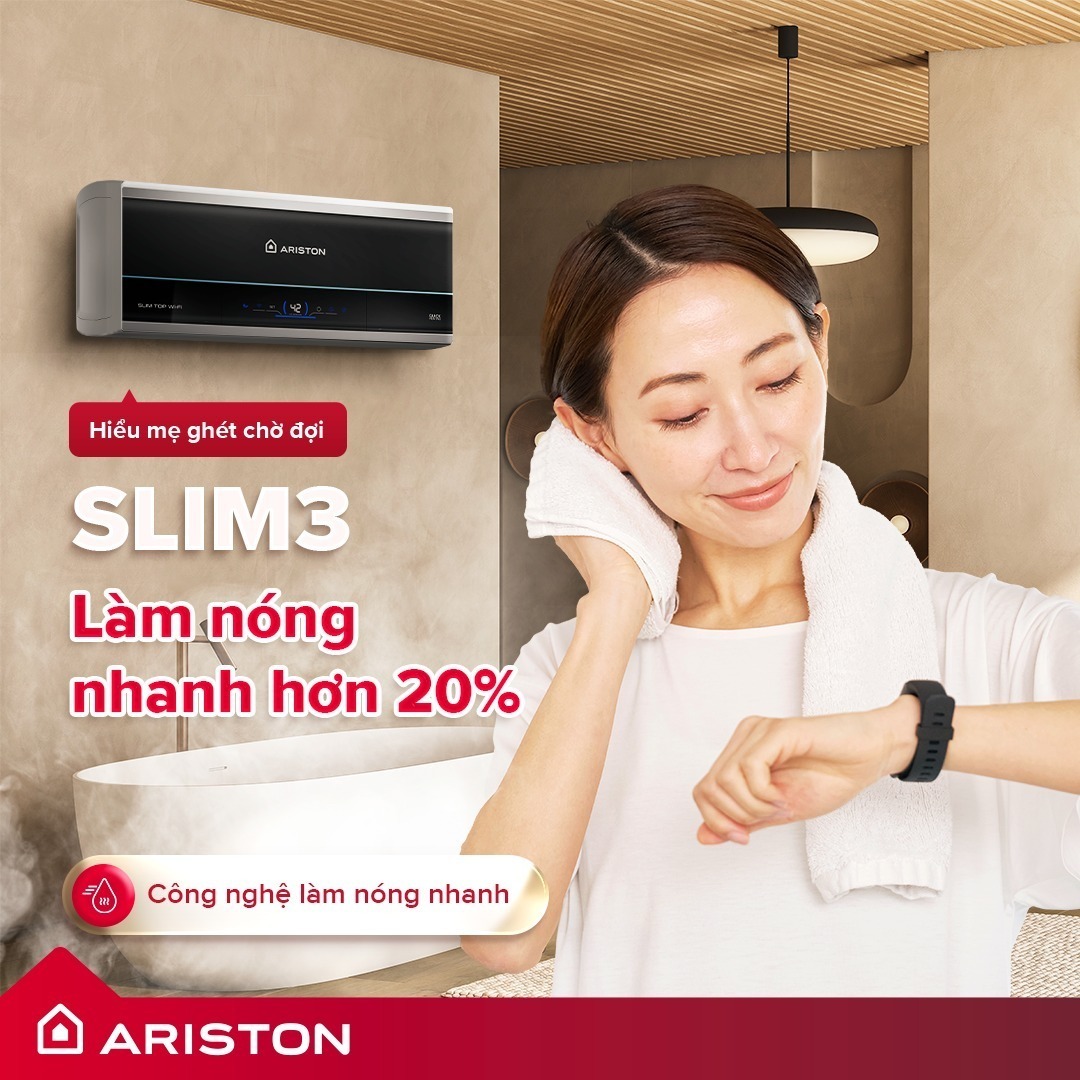 máy nước nóng trực tiếp ariston 20 lít slim3 sl3 20 top wifi vn