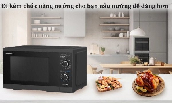 lò vi sóng có nướng sharp 25 lít r-g251tv-bk