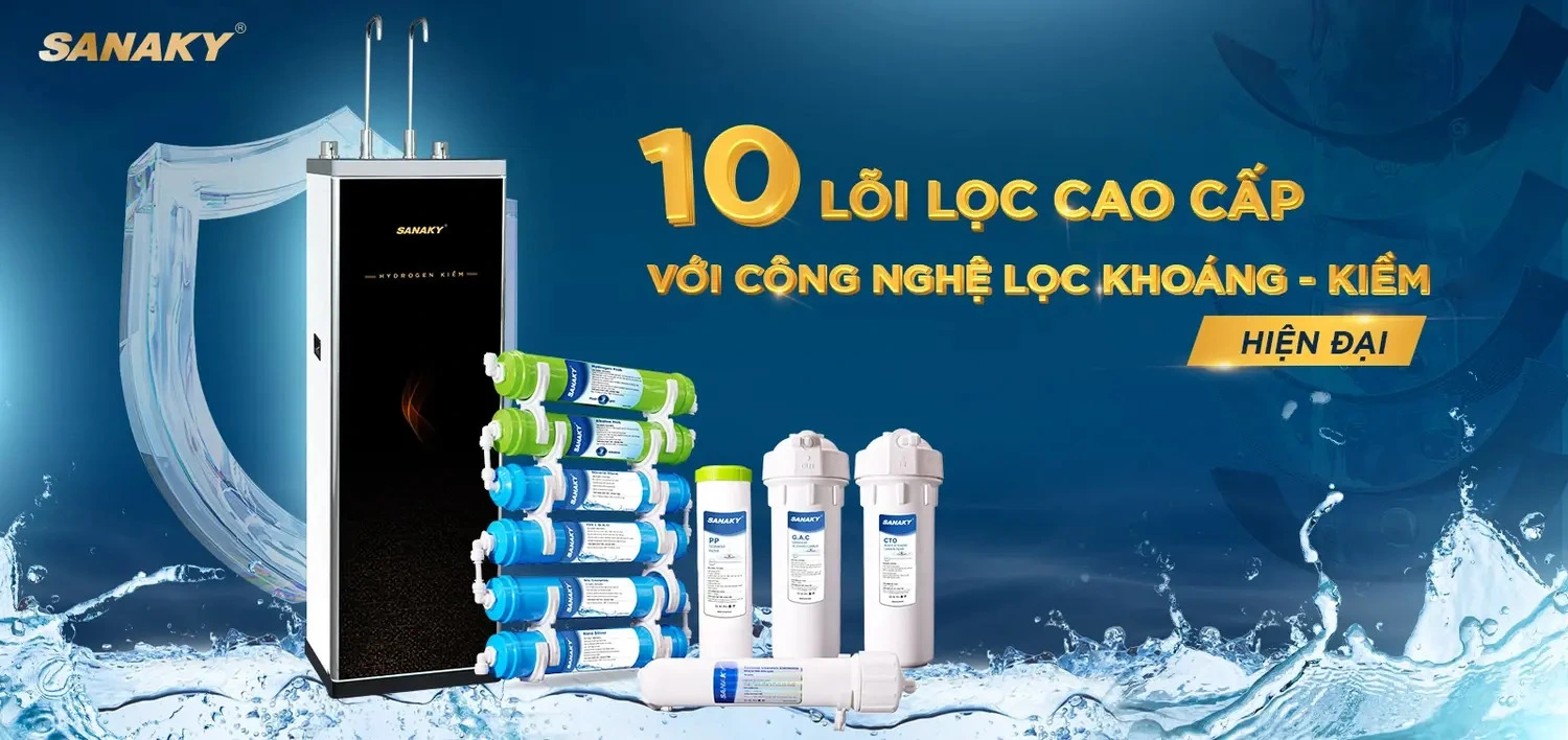 máy lọc nước nóng nguội kiềm sanaky snk-s2hk002
