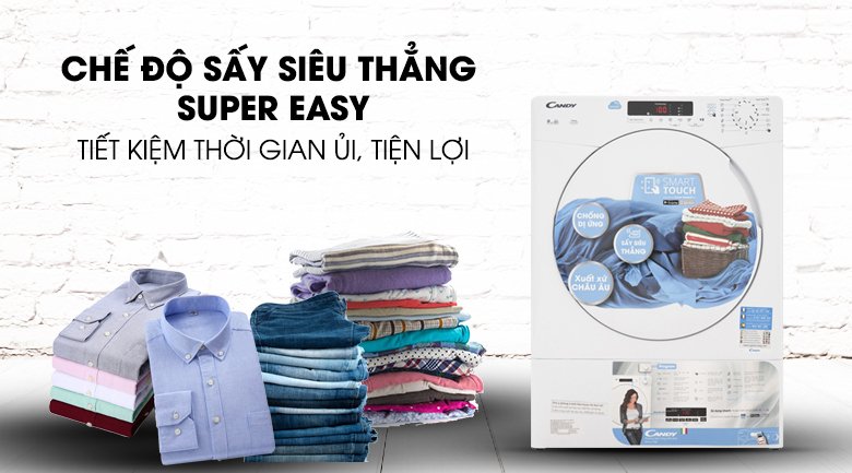máy sấy thông hơi candy 9.0kg cse v9df-s