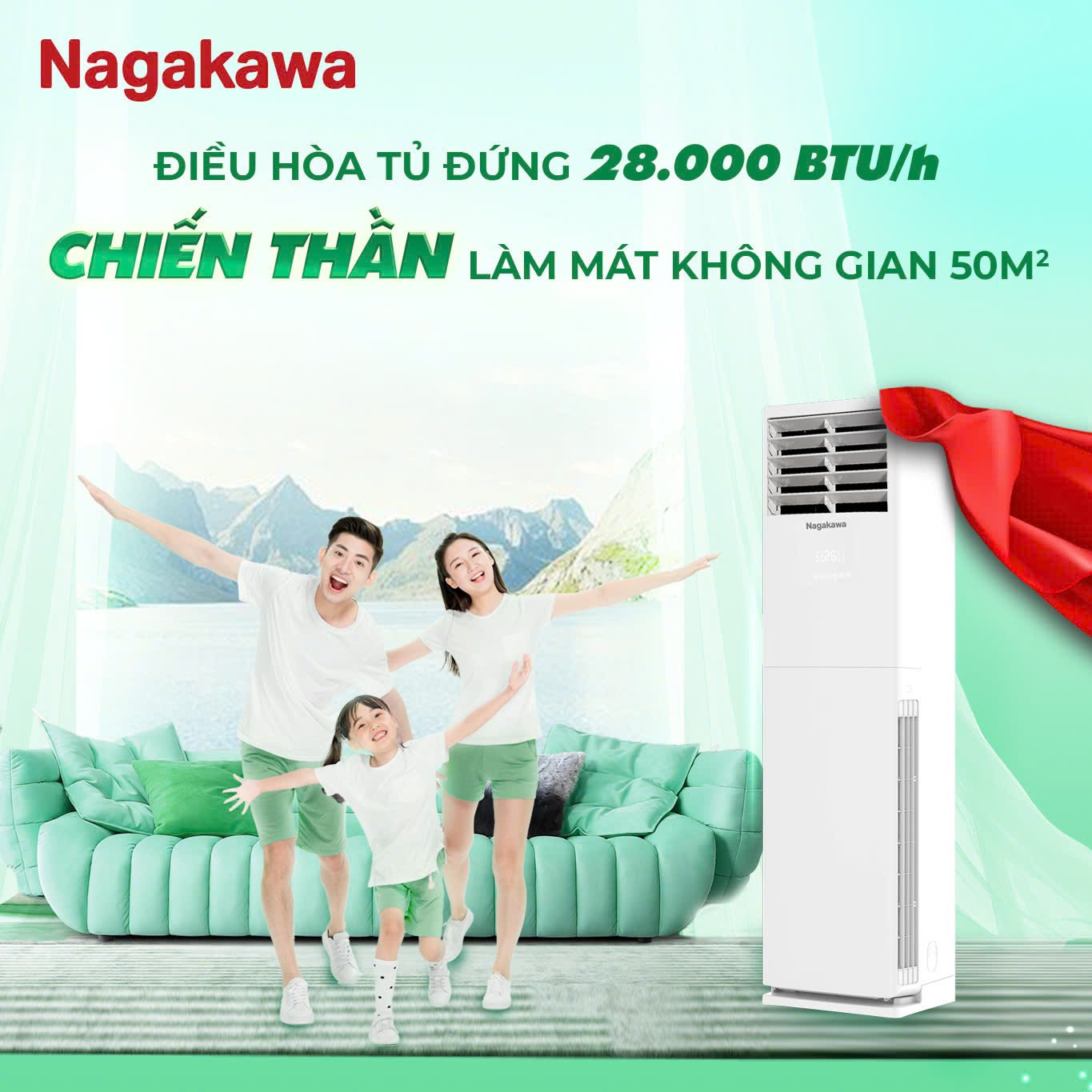 máy lạnh tủ đứng nagakawa 3.0hp np-c28r1k58