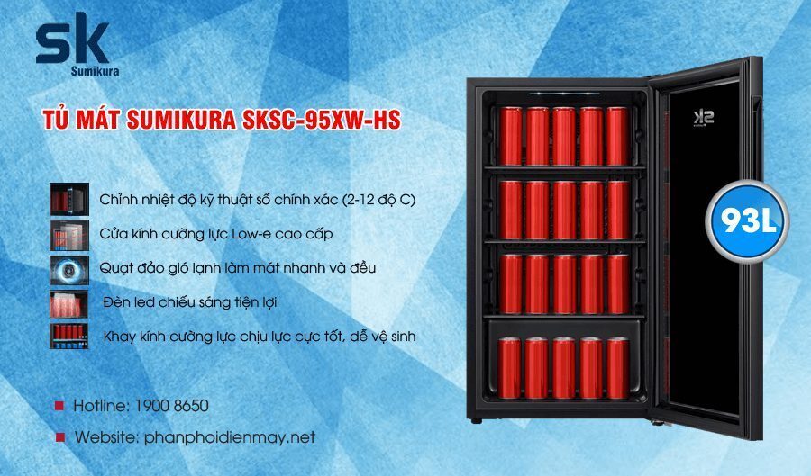 tủ mát sumikura sksc-95xw-hs