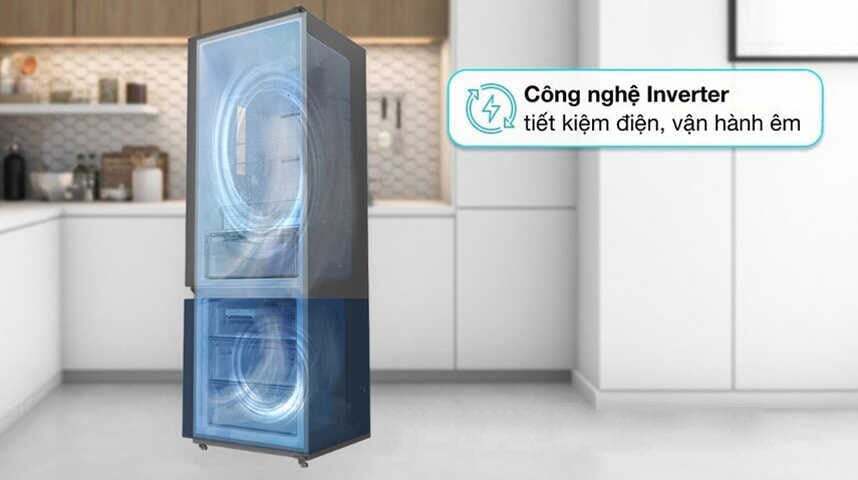 tủ lạnh sharp inverter 357 lít sj-bf330v-dg