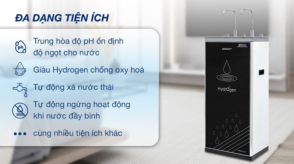 máy lọc nước ro nóng nguội lạnh sanaky 11 lõi vh202hy