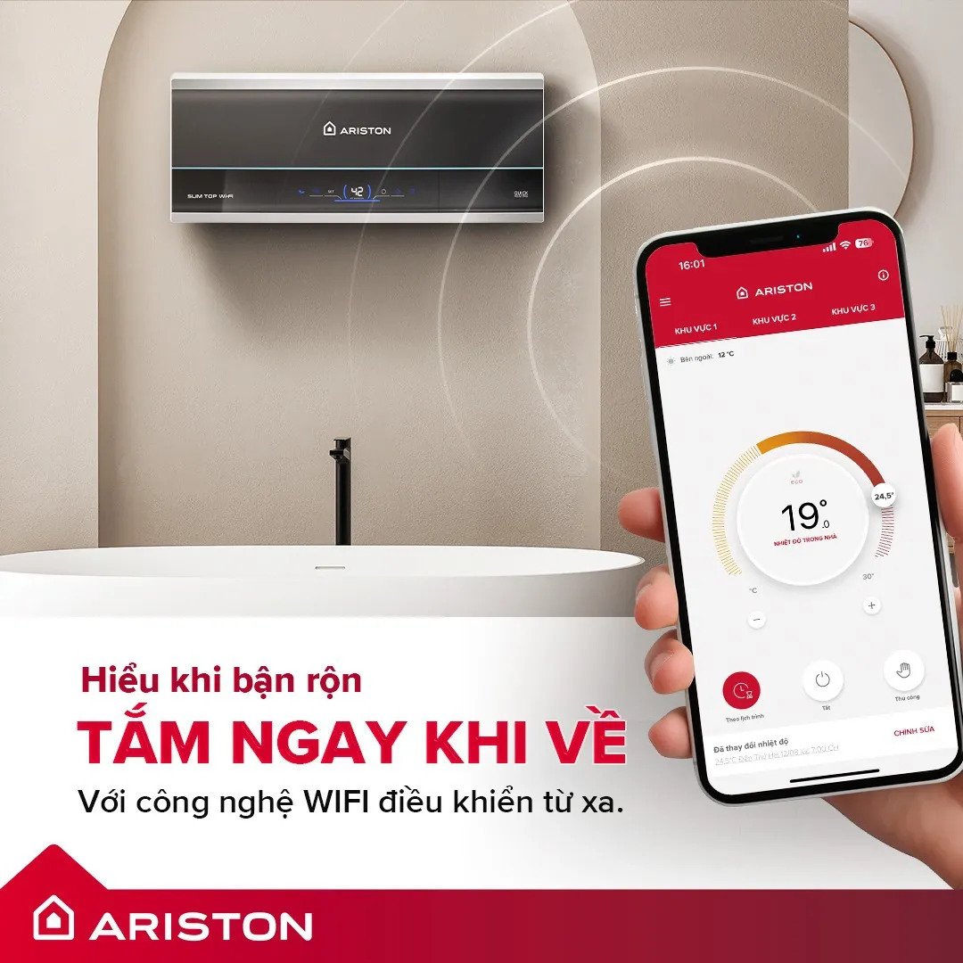 bình nóng lạnh ariston 30 lít sl3 30 top wifi vn