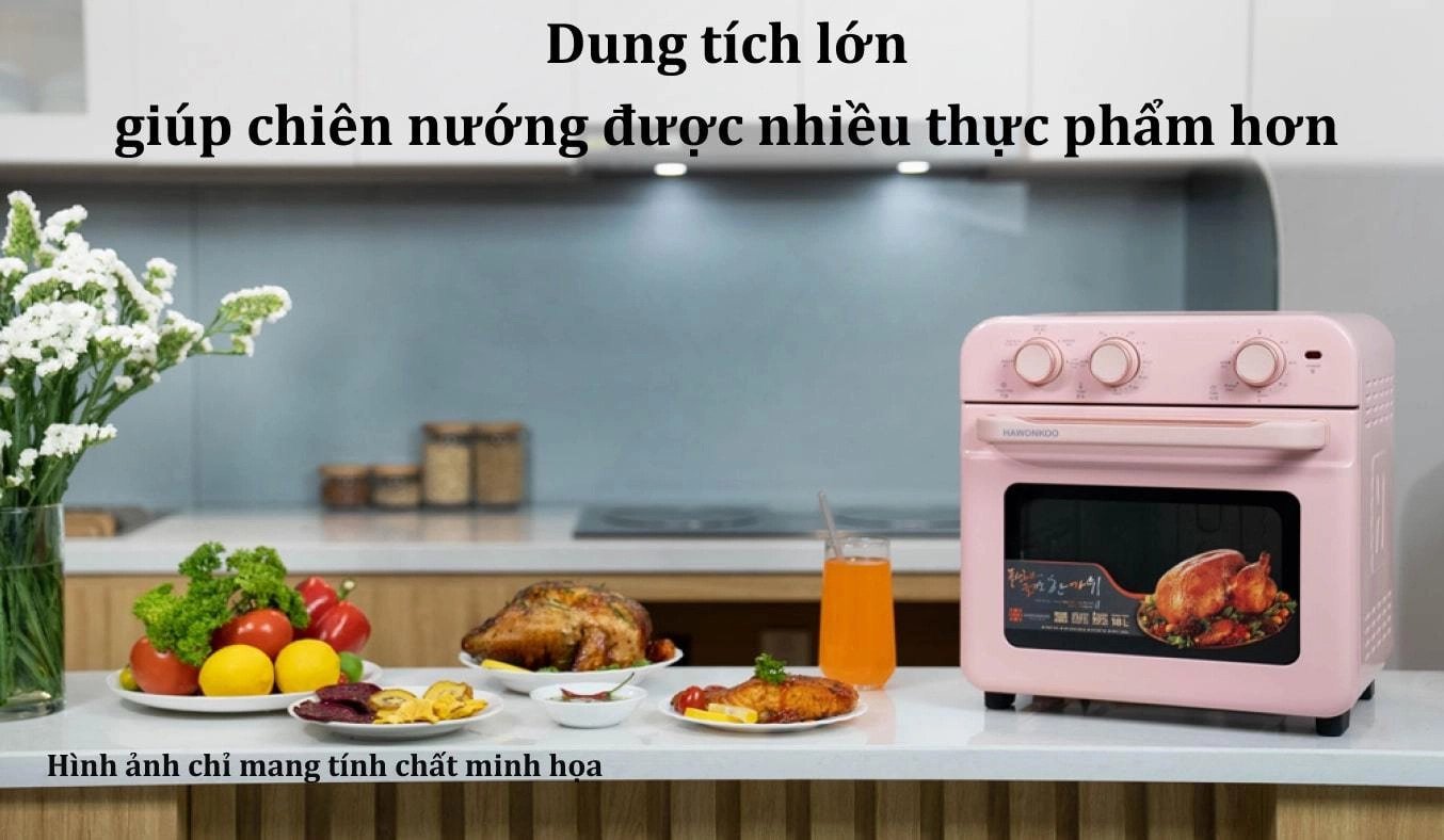 nồi chiên không dầu hawonkoo 18 lít afh-180-pk hồng