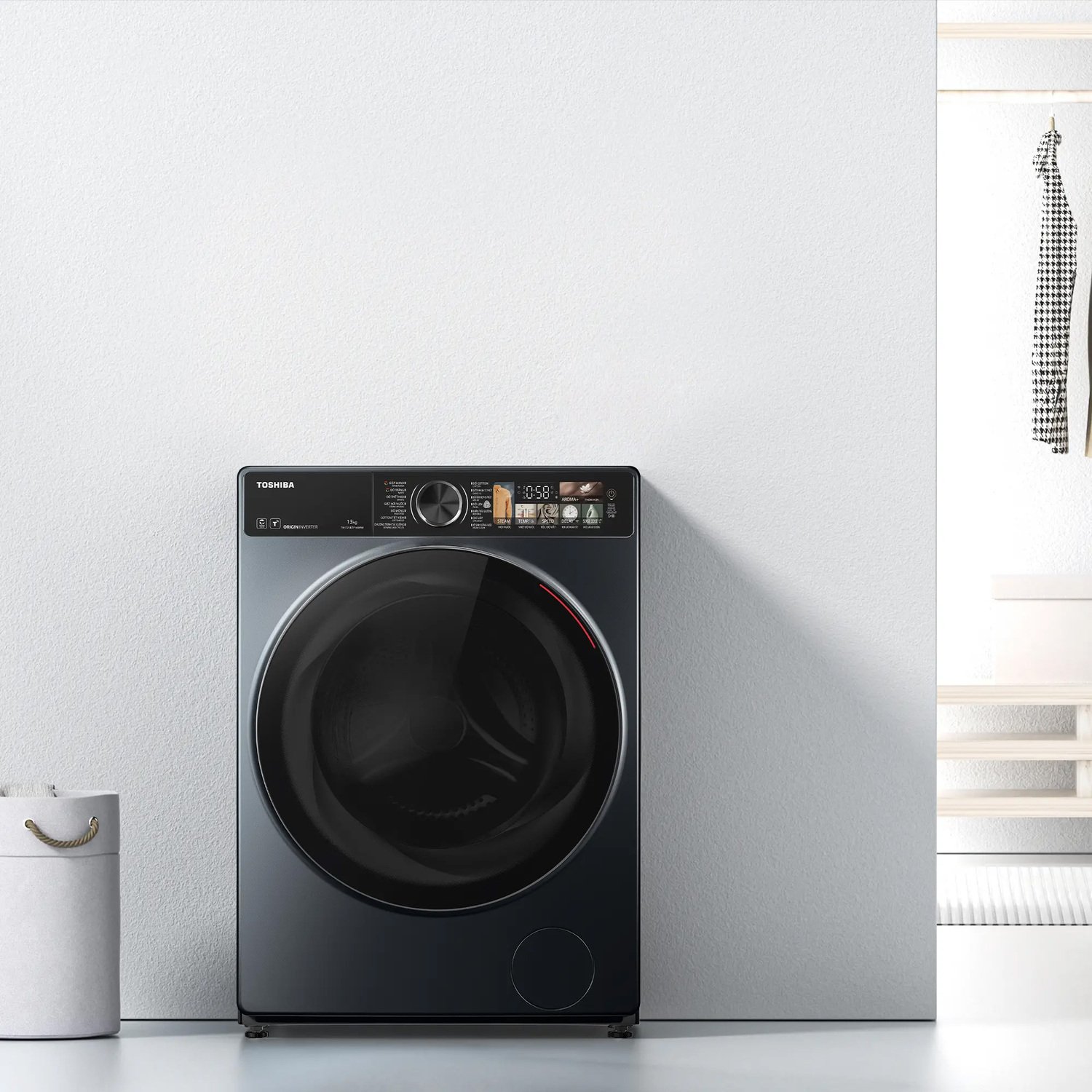 máy giặt sấy toshiba inverter giặt 13 kg - sấy 8 kg twd-t25bzp140mwv(mg)