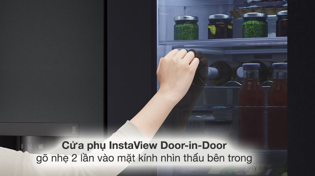 tủ lạnh lg inverter 635 lít side by side instaview door-in-door gr-x257bl