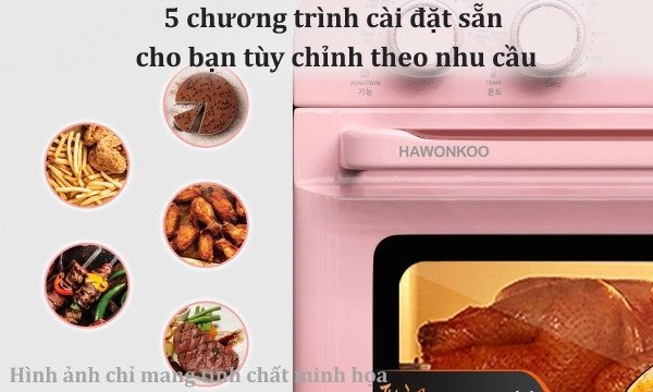 nồi chiên không dầu hawonkoo 18 lít afh-180-pk hồng