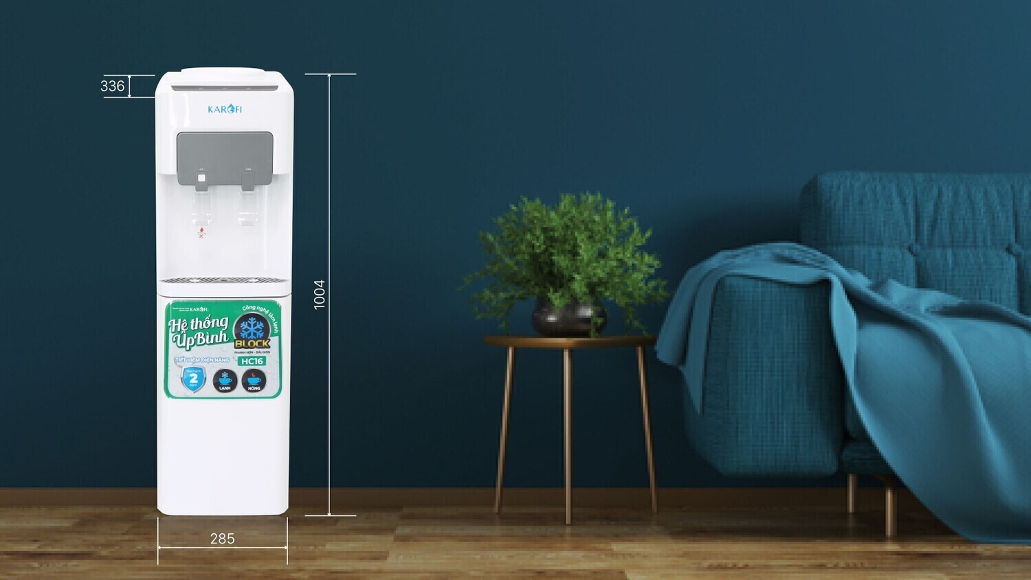 cây nóng lạnh karofi úp bình hc16