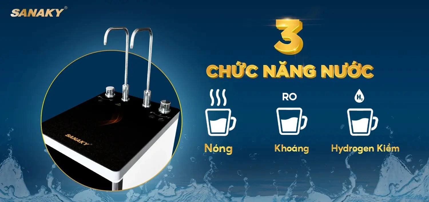 máy lọc nước nóng nguội kiềm sanaky snk-s2hk002