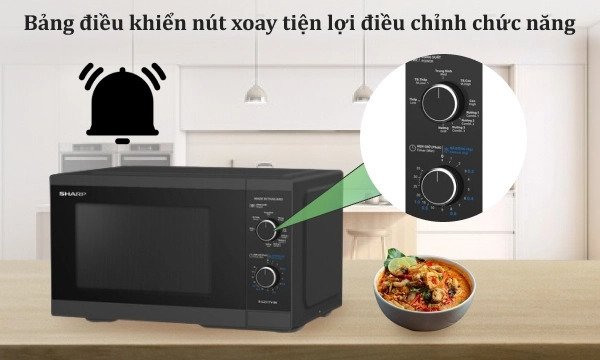 lò vi sóng có nướng sharp 25 lít r-g251tv-bk