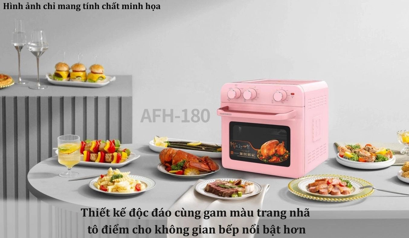 nồi chiên không dầu hawonkoo 18 lít afh-180-pk hồng