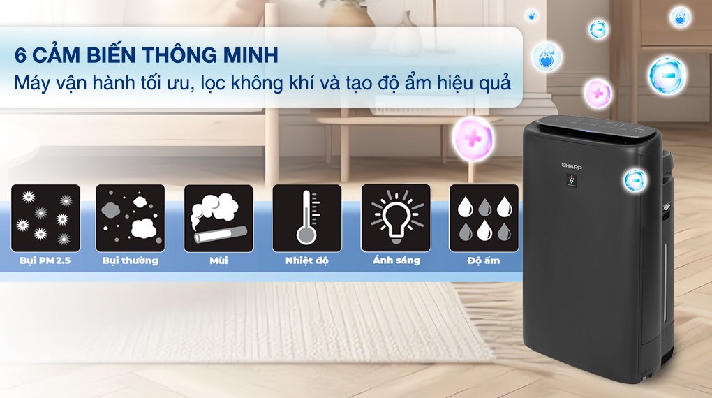 máy lọc không khí tạo ẩm sharp ki-n40v-h 29w