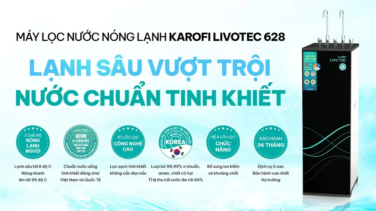 máy lọc nước nóng lạnh livotec 628s