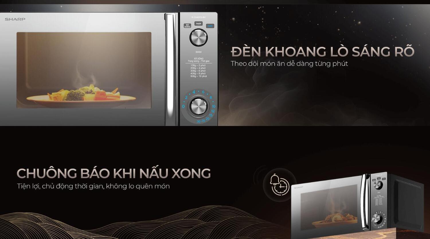 lò vi sóng sharp 20 lít r-2046fb-bk