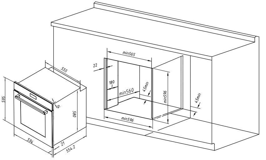 lò nướng âm tủ hafele hc-o811b