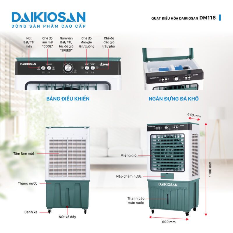 máy làm mát daikiosan dm116