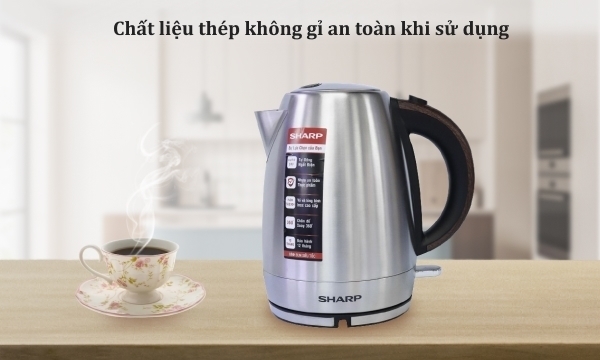 bình đun siêu tốc sharp 1.7 lít ekj-17evsd-wd