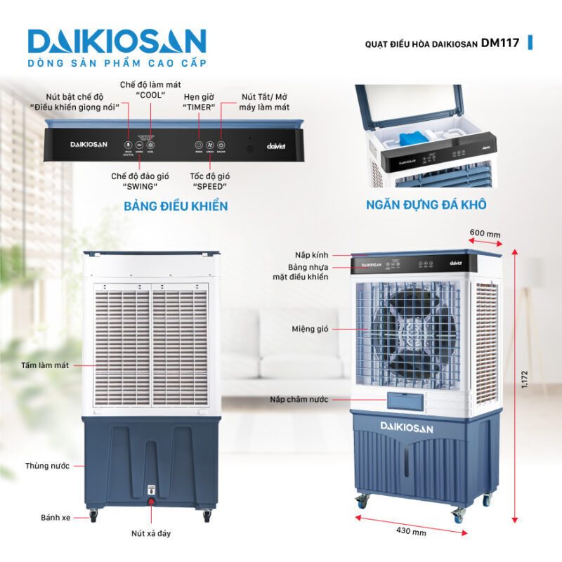 máy làm mát không khí daikiosan dm117