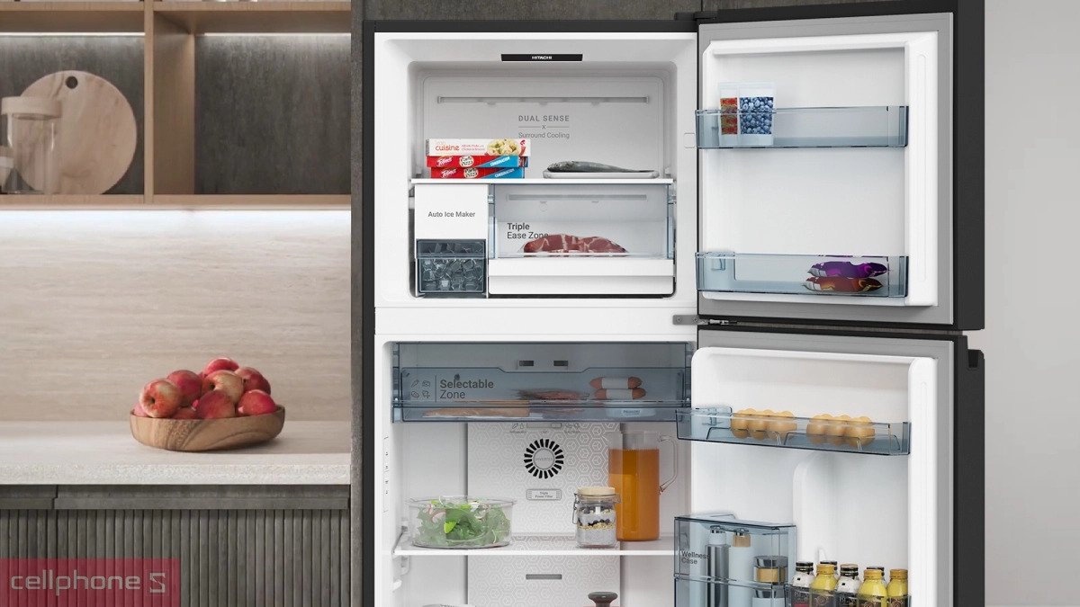 tủ lạnh hitachi inverter 374 lít hrtn6408sagmgvn