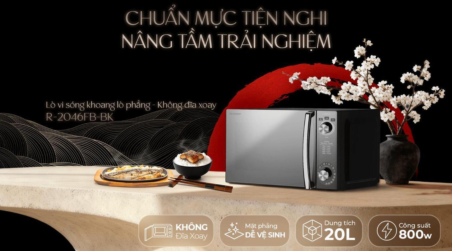 lò vi sóng sharp 20 lít r-2046fb-bk