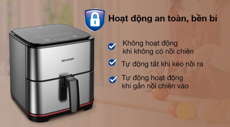 nồi chiên không dầu sharp 7 lít kf-af70ev-st