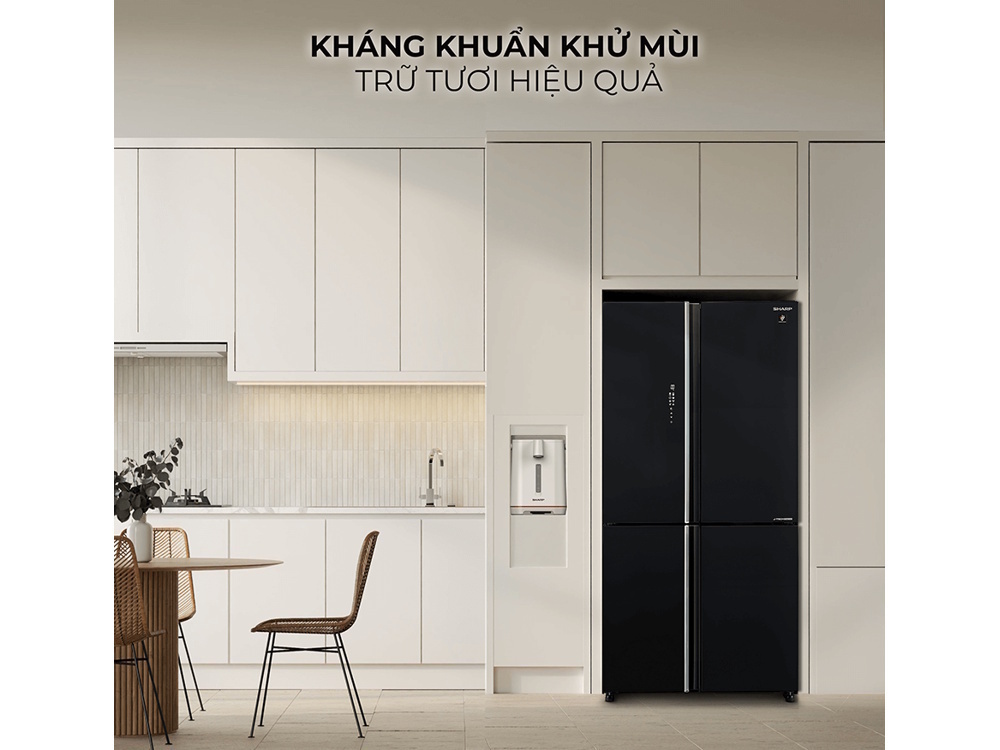 tủ lạnh sharp inverter multi door 421 lít sj-fxp510vg-bk
