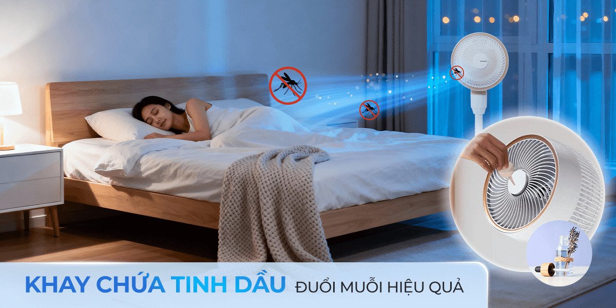 quạt tuần hoàn sharp 3 cánh pj-cd603v-c 24w