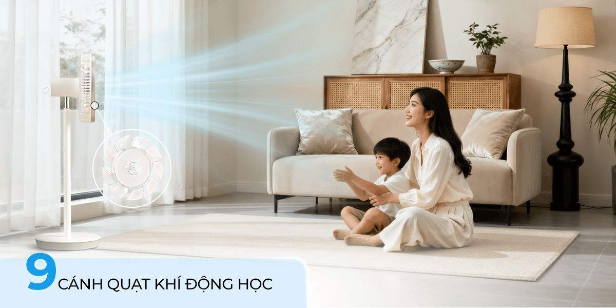 quạt tuần hoàn sharp 9 cánh pj-cd404v-w 24w